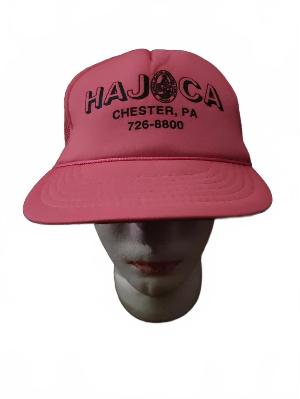 Hajoca plumbing supply trucker hat - pink rope - phone # Chester PA